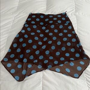 NWT Zara Asymmetric Polka Dot Skirt